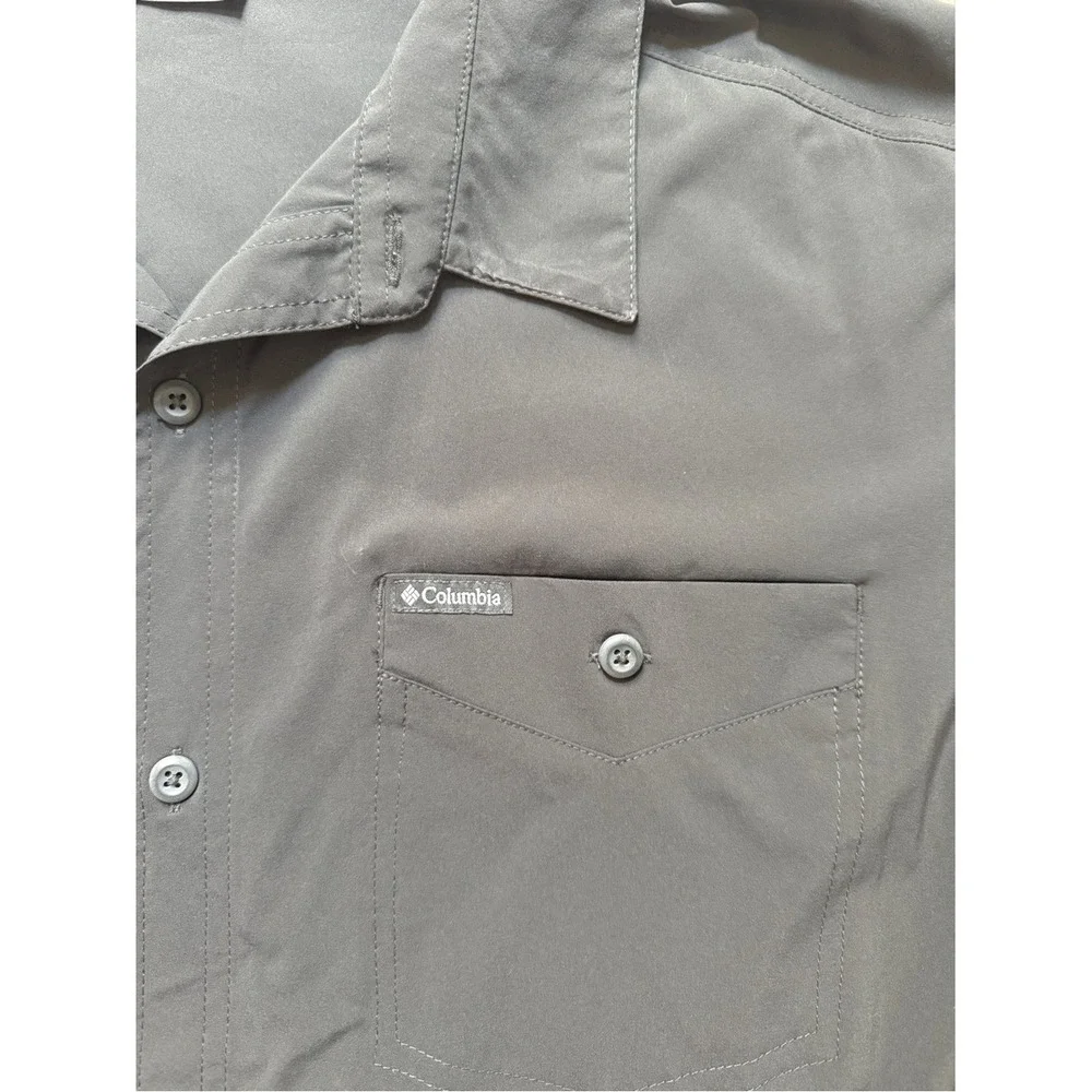 Columbia Mens Charcoal Gray Short Sleeve‎ Button Down Utility Shirt XXL Gorpcore